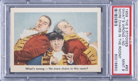 1959 Fleer "Three Stooges" #90 "Whats Wrong - No More… " – PSA MINT 9